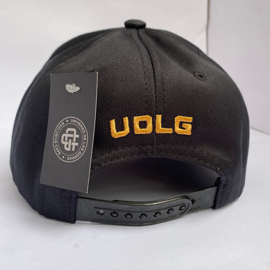 Gorra Snapback Negra con Visera de Corcho y Logo Dorado UDLG