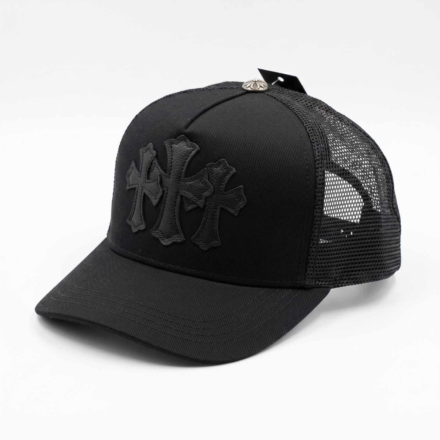 Gorra Chrome Hearts Triple Cross Trucker Negra / Negra