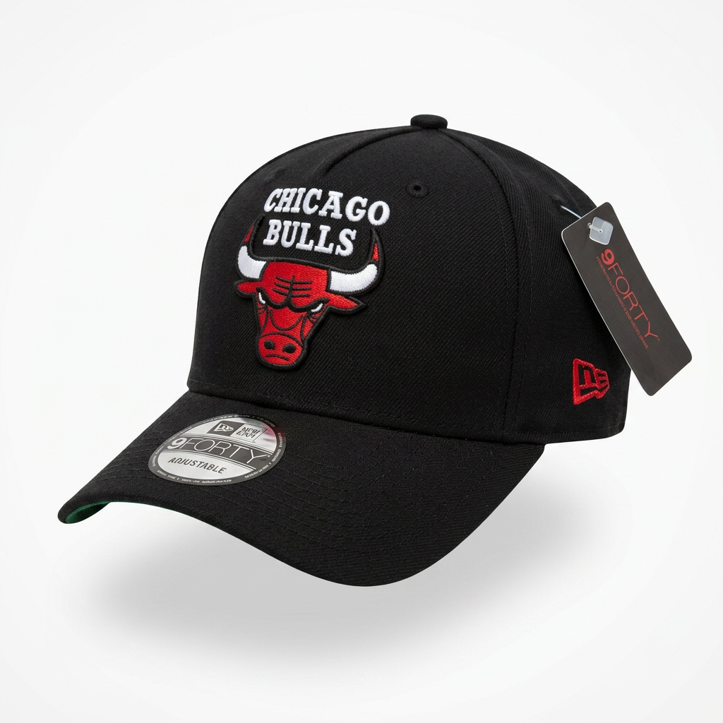 Gorra New Era 9FORTY Chicago Bulls Negra Ajustable