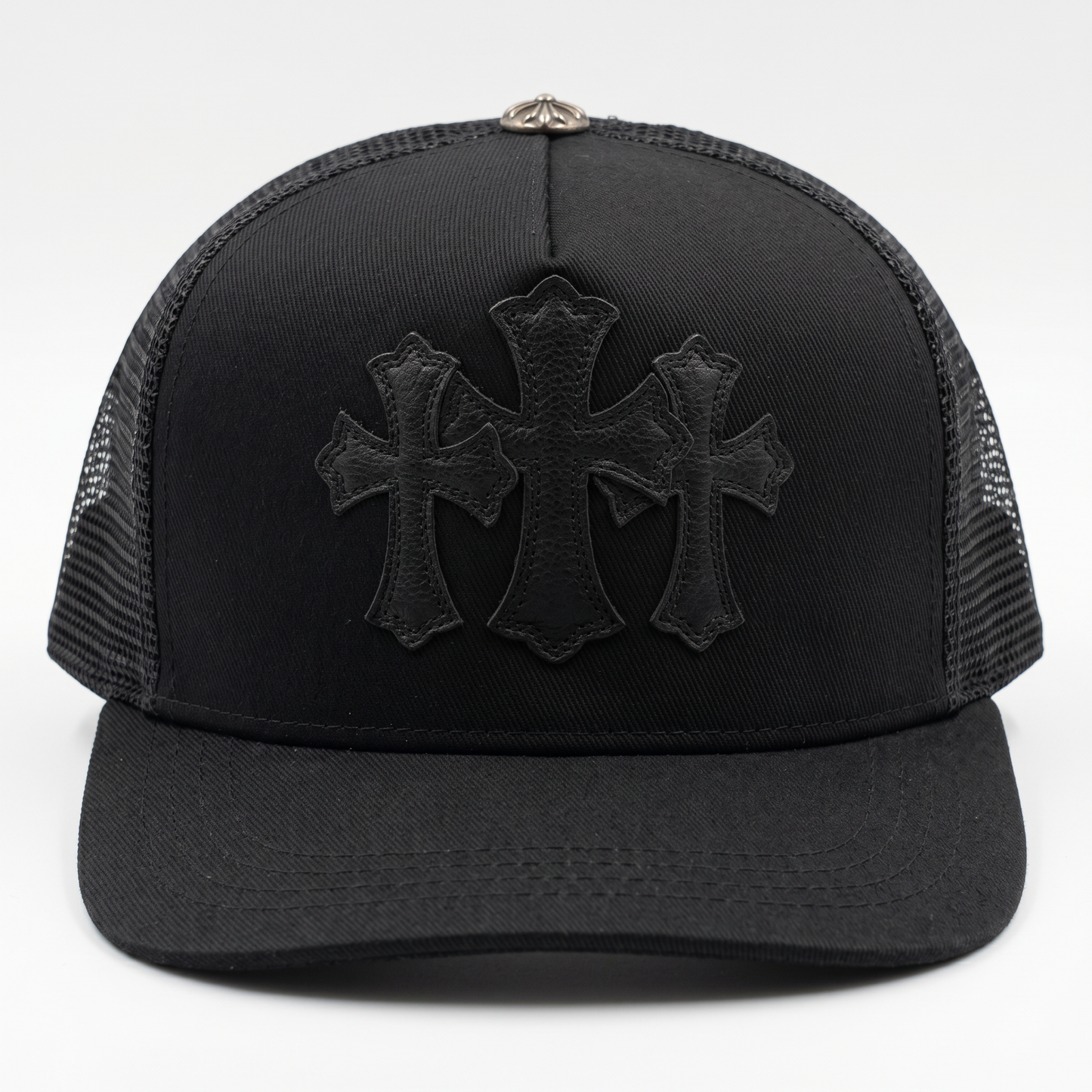 Gorra Chrome Hearts Triple Cross Trucker Negra / Negra