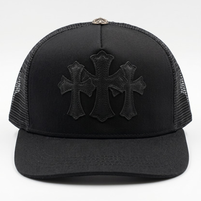 Gorra Chrome Hearts Triple Cross Trucker Negra / Negra